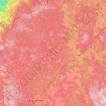 Topografische Karte Пеновский муниципальный округ, Höhe, Relief