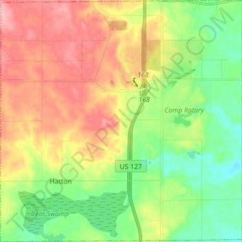 Topografische Karte Hatton Township, Höhe, Relief