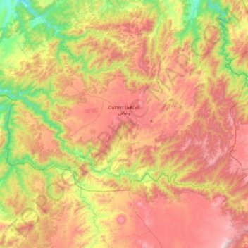 Topografische Karte Oulmès ⵡⴰⵍⵎⴰⵙ ولماس, Höhe, Relief