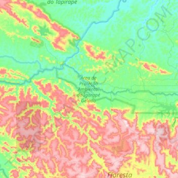 Topografische Karte Área de Proteção Ambiental do Igarapé Gelado, Höhe, Relief