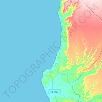 Topografische Karte Lobitos, Höhe, Relief