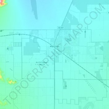 Topografische Karte Maricopa, Höhe, Relief