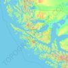 Topografische Karte Provincia de Magallanes, Höhe, Relief