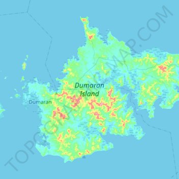 Topografische Karte Dumaran Island, Höhe, Relief