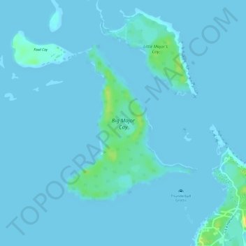 Topografische Karte Big Major Cay, Höhe, Relief