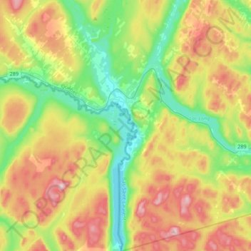 Topografische Karte Rivière-Bleue, Höhe, Relief