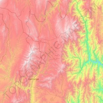 Topografische Karte Provincia Nor Cinti, Höhe, Relief