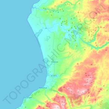 Topografische Karte Chanco, Höhe, Relief