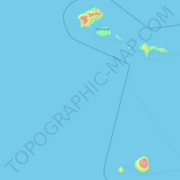 Topografische Karte Kapverdische Inseln, Höhe, Relief