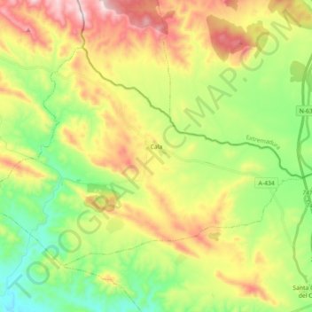 Topografische Karte Cala, Höhe, Relief