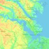Topografische Karte James River, Höhe, Relief