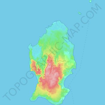 Topografische Karte Little Andaman, Höhe, Relief