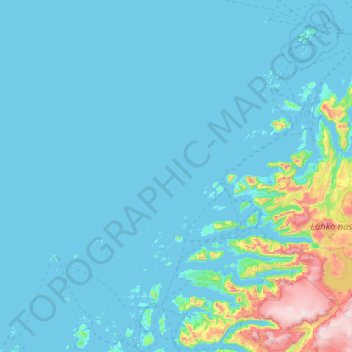 Topografische Karte Meløy, Höhe, Relief