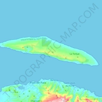 Topografische Karte Tortuga, Höhe, Relief