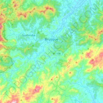 Topografische Karte Brusque, Höhe, Relief