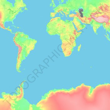 Topografische Karte Antarktika, Höhe, Relief