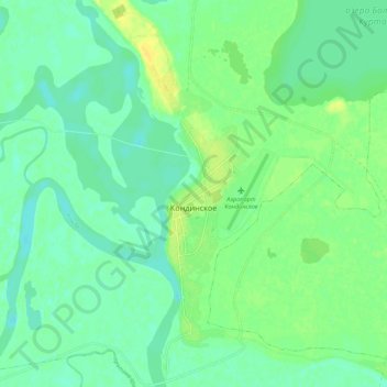 Topografische Karte Кондинское, Höhe, Relief