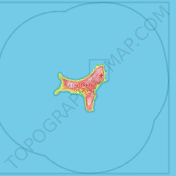 Topografische Karte Christmas Island, Höhe, Relief