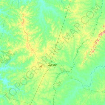 Topografische Karte Gurupi, Höhe, Relief