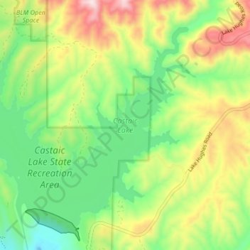 Topografische Karte Castaic Lake, Höhe, Relief