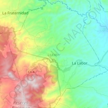 Topografische Karte La Labor, Höhe, Relief