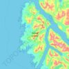 Topografische Karte Yakobi Island, Höhe, Relief