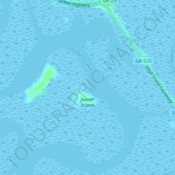 Topografische Karte Jointer Island, Höhe, Relief