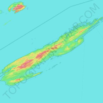 Topografische Karte Isle Royale, Höhe, Relief