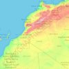 Topografische Karte Marokko, Höhe, Relief