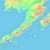 Topografische Karte Alaska Peninsula, Höhe, Relief