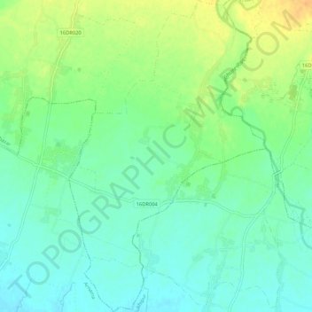 Topografische Karte Durgapur, Höhe, Relief