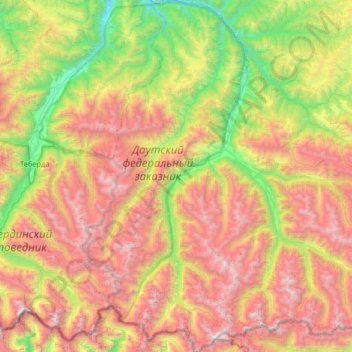 Topografische Karte Учкуланское сельское поселение, Höhe, Relief