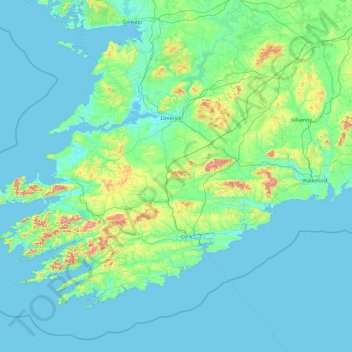Topografische Karte Munster, Höhe, Relief