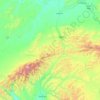 Topografische Karte Denali, Höhe, Relief