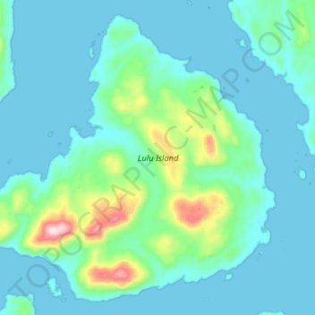 Topografische Karte Lulu Island, Höhe, Relief