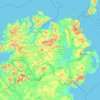 Topografische Karte Irlande du Nord, Höhe, Relief