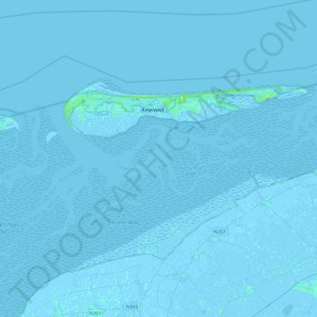 Topografische Karte Ameland, Höhe, Relief