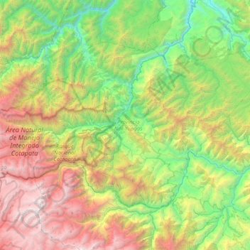 Topografische Karte Provincia Nor Yungas, Höhe, Relief
