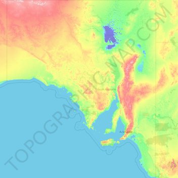 Topografische Karte Südaustralien, Höhe, Relief