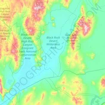 Topografische Karte Black Rock Desert, Höhe, Relief