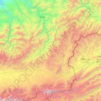 Topografische Karte Алай району, Höhe, Relief
