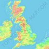 Topografische Karte Groot-Brittannië, Höhe, Relief