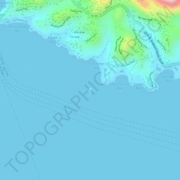 Topografische Karte Green Cay, Höhe, Relief