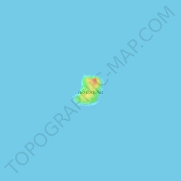 Topografische Karte Isla Cochinos, Höhe, Relief