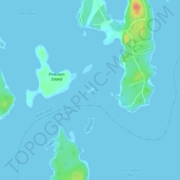 Topografische Karte Partridge Island, Höhe, Relief