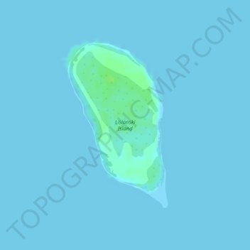 Topografische Karte Lisianski Island, Höhe, Relief