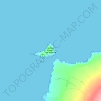 Topografische Karte Cardigan Island, Höhe, Relief