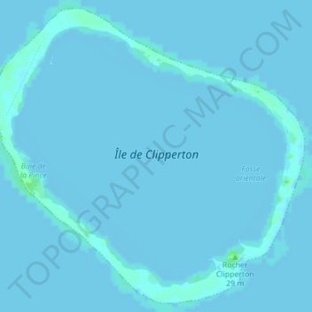 Topografische Karte Isla Clipperton, Höhe, Relief