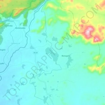 Topografische Karte Weli Oya _MC, Höhe, Relief