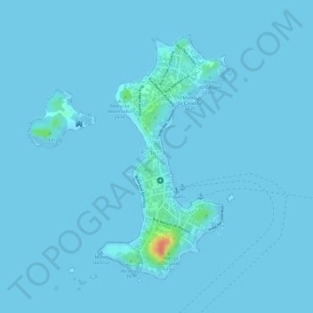 Topografische Karte Ilha de Paquetá, Höhe, Relief